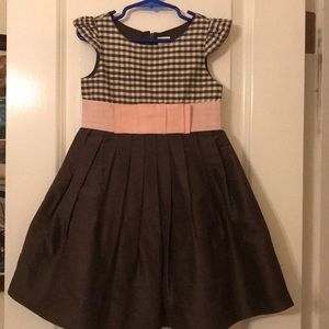 Sweet little brown checkered girls dress
